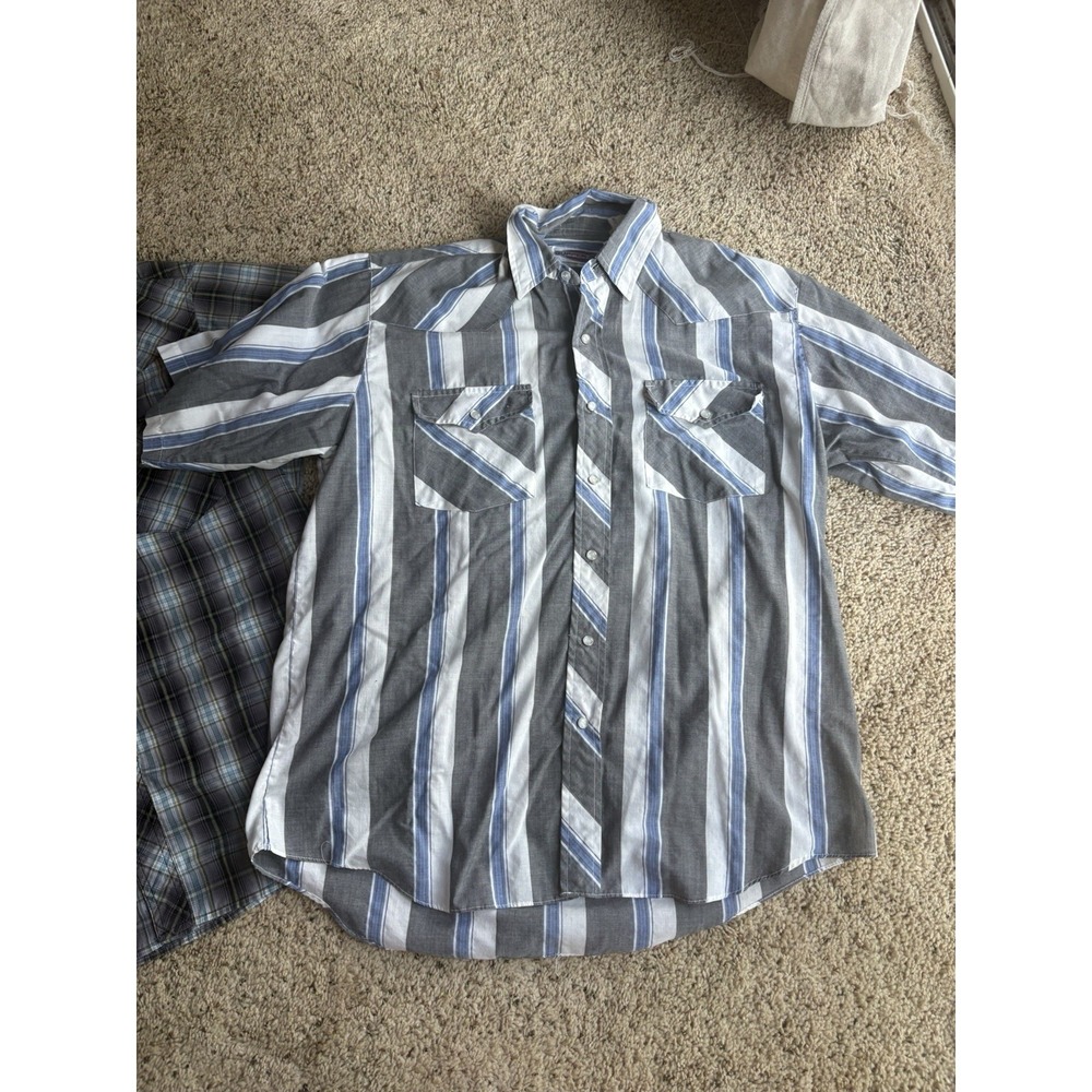 Men's Western Pearl Snap Short Sleeve Shirts Size Xl Wrangler Buffer Zone